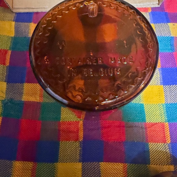 Vintage Amber Glass Bubble Top Apothecary Jar Belgium - Picture 4 of 4